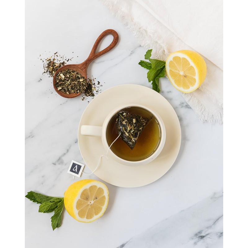 Arbata Lemon Mint Tea, 24 Pyramid Tea Bags Caffeinated Tea,