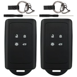Ownkim 2 Stck Autoschlssel Hlle kompatibel, Schlsselanh?nger Silikon Schlsselhlle - Weich, elastisch, kratzfest und wasserdicht - Schtzende Abdeckung fr Clio, Espace 5, Master Bus, Talisman (Schwarz)