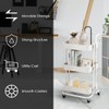 FIREFLOWERY 3-Tier Rolling Utility Cart, Metal Snack Cart with ABS