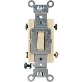 Leviton (10)-Leviton Commercial 15A Ivory Grounded Quiet 4-Way Switch S01-CS415-2IS