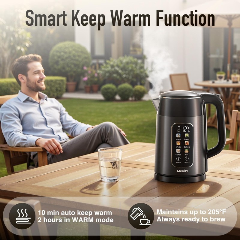 Mecity Electric Kettle Touch Screen Temperature Control Water Boiler, No