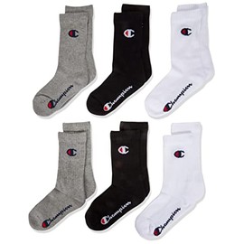Champion Unisex Socks (Pack of 6), Light grey melange/white/black