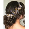 IYOU Braut Hochzeit Haarranke Gold Blatt Kopfschmuck Blume Gast Braut