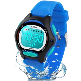 Edillas Kids Watches Digital Girls Boys,7 Colors Waterproof Wrist Watches for Child Sport Outdoor Multifunctional with Stopwatch/Alarm Watch Ages 4-12