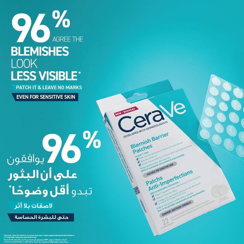 CeraVe Parches Anti Imperfecciones, Transparentes e Invisibles Sobre la Piel