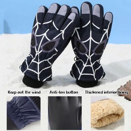 UJONGE Boy's Kids Ski Gloves - Children Skiing Gloves Boys' Winter Warm Snow ski Gloves Outdoor,Non-Slip Sports Mittens for Boys.