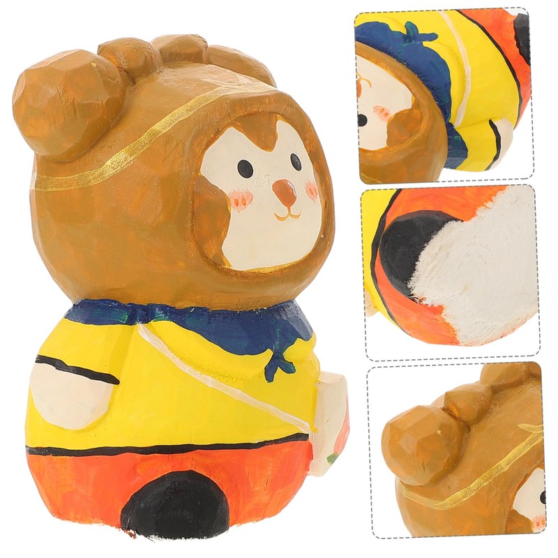 iplusmile Wooden Carved Monkey Figurine Unique Home Decor Solid Wood