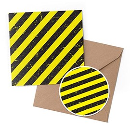 1 x Greeting Card & 10 cm Round Sticker Set - Caution Construction Builder Trade - Birthday Thank You Friend Lover Fan Mum Dad Kids #14636