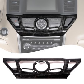 Lcojicep Car Central Navigation Adjustment Button Panel Cover Trim Compatible with Nissan Pathfinder 2013-2018, Car Central Control Button Frame Sticker Accessories(Black Wood）