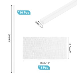 sourcing map 10pcs 8 Inch Plastic Welding Rods, PVC Welding Sticks with Stainless Steel Mesh for Repairing Plastic Bumpers, Kayaks, White