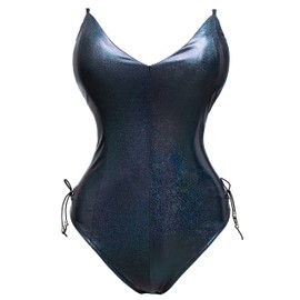 Disfraz de conejito para mujer, traje holográfico brillante, disfraz de Senpai, conjunto de medias de una pieza, Negro holográfico, S