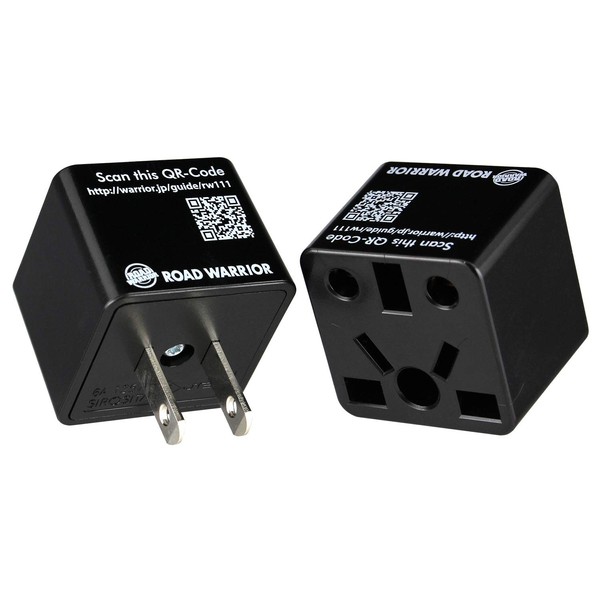 [2 Pack] ROAD WARRIOR US Plug Adapter EU/UK/China/Australia/India/Brazil to USA Outlet Does not Convert Voltage RW111BK