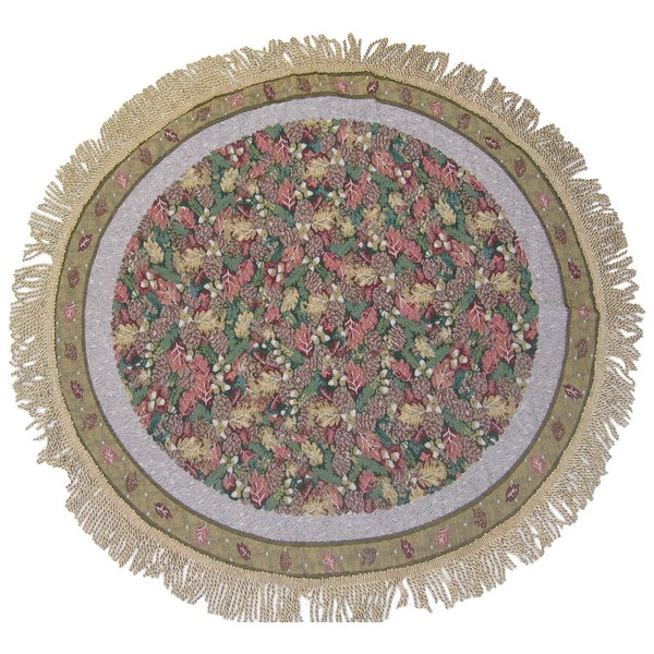 DaDa Bedding Christmas Fiesta Woven Table Cloth Floral Print Motif