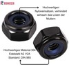 Ronoza DIN 985 Hex Nuts M10, Pack of 20 Locking