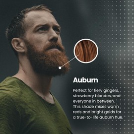 True Sons Hair Dye Foam for Men - Natural Look - Effortless, Multi-Use Dye Kit with Instant Color Booster Applicator, Ammonia-Free Formula, Simpler Hair and Beard Dye (Auburn)