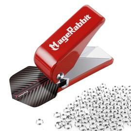 MageRabbit Dart Flight Hole Punch Tool, Dart Flight Hole Punch with 100 Metal O Rings, Dart Accessories Puncher for PET Flights,Dart Flight Punch Tool (Red)