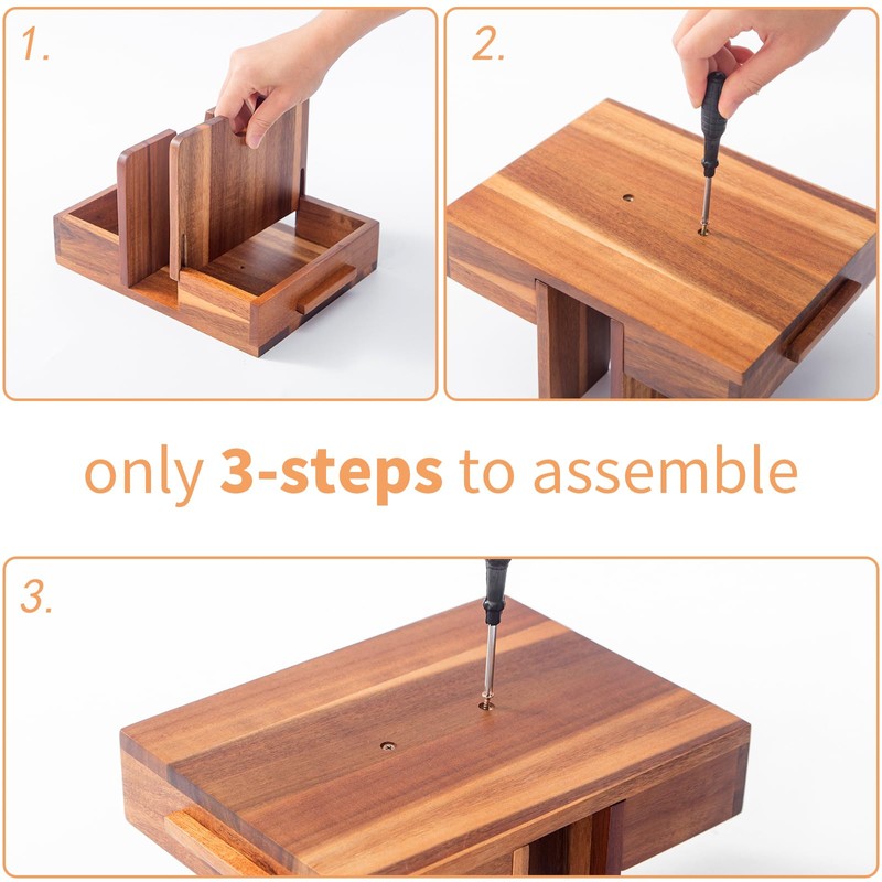 Napkin Holder for Table, Wooden Napkin Holder with Salt and