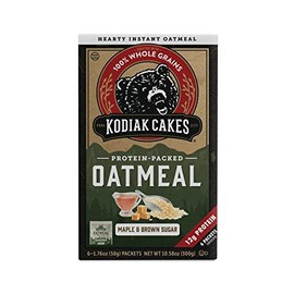 Kodiak Cakes Maple & Brown Sugar Protein-Packed Oatmeal Packets, Box of 6 Instant Oatmeal Packets, NON GMO, 12 Grams of Protein, Kosher Dairy