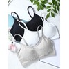 Blulu 3 Pieces Mini Camisole Bra Wireless Padded Bra with