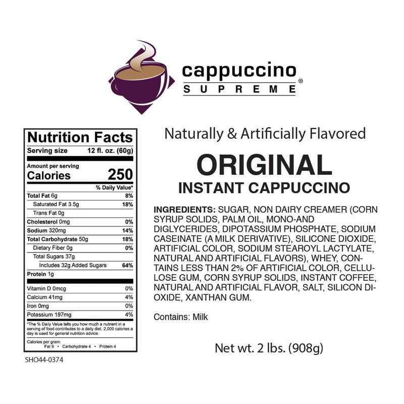 Cappuccino Supreme 2 lb bag Original Instant Cappuccino Mix