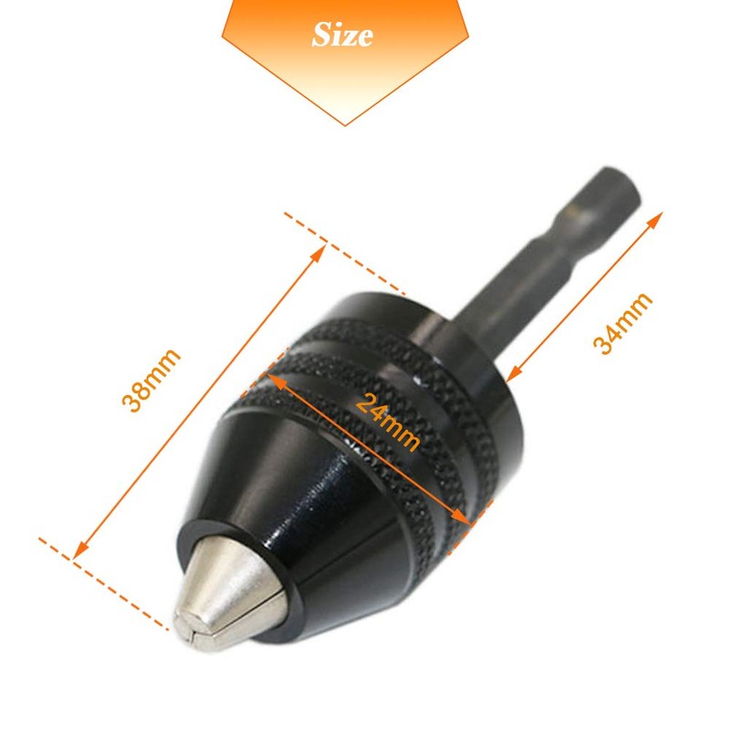 Mesee 0.3-8mm Keyless Drill Chuck, 1/4 Inch Hex Shank Quick