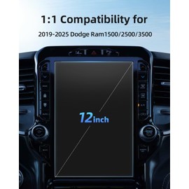 LANGBEAN Anti-Glare Matte 12-Inch Screen Protector for 2019-2025 Dodge Ram1500/2500/3500 Infotainment Touchscreen, 9H Tempered Glass/Anti-Fingerprint 2024 2025 Ram1500 Accessories