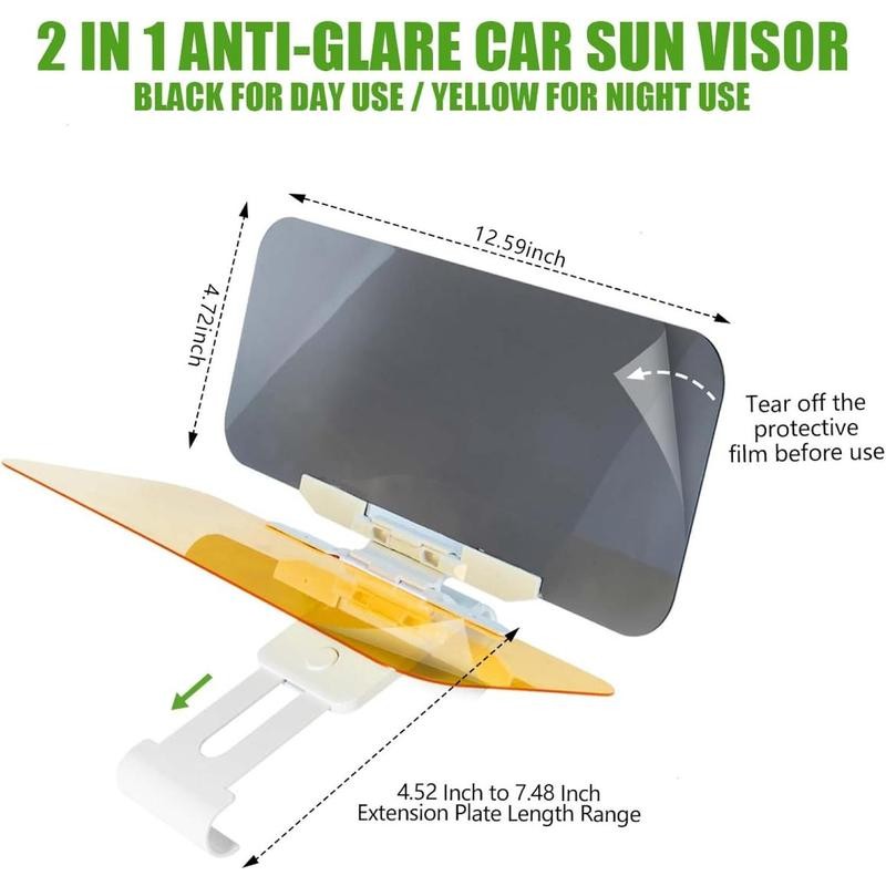 WSSGY Day and Night Anti-Glare Polarized Car Sun Visor Extender