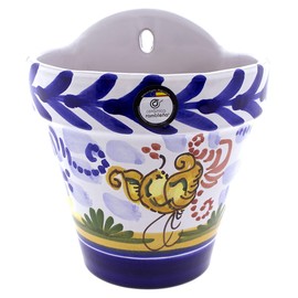 Ceramic Diamond Flower Pot Pendant Flower Pot Hanging Flower Pot Wall Patio Model D125 100% Hand Decorated 13.5 x 12 x 16 cm