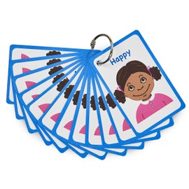 My Feelings and Emotion Girls Flashcards for visual aid Special Ed, Speech Delay Non Verbal Children and adults with Autism, Special Needs ASD ADHD (Black Girl)