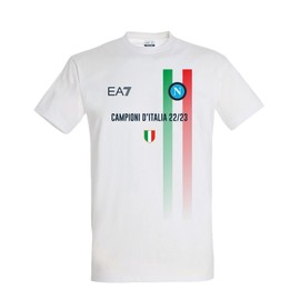 SSC NAPOLI T-Shirt CELEBRATIVA Campioni d'Italia 22/23, Adulto, XL, Bianco