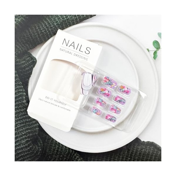 Purple Press on Nails Medium Fake Nails Square Shape False
