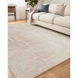 Ruggnovea 8 x 10 Area Rugs for Living Room, Machine Washable Area Rugs 8x10 for Bedroom Soft Non-Slip Indoor Decor Floor Carpet Modern Rugs for Dining Table, Blue Pinkish