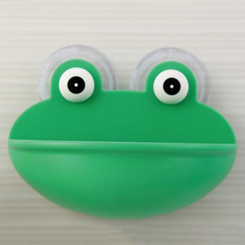 ZIRAN Frog Shaped Soap Dish Holder with Suction Cups Kitchen