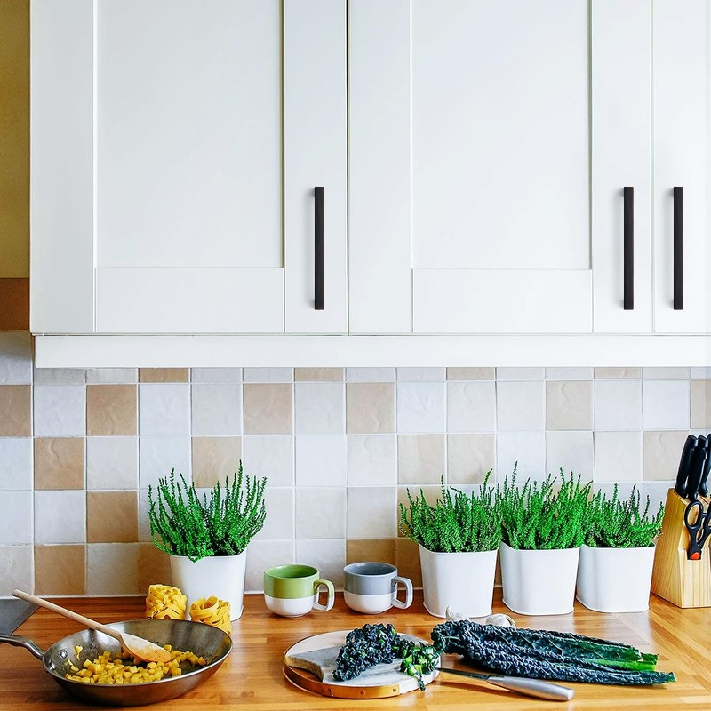 Ravinte 10 Pack Solid 4 Inch Kitchen Square Cabinet Handles