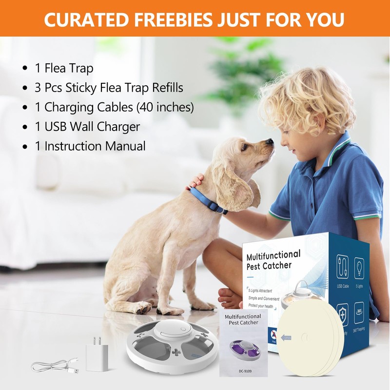Lickoon Updated Flea Traps for Inside Your Home with 3