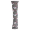 MeMoi Chickens Rayon Blend Crew Socks Medium Gray Heather One