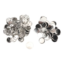 Set of 100 Pin Back Button Parts, Blank, Smoothing, Metal Clip, Button Making Accessories, Suitable for Badge Crafts (50 mm)