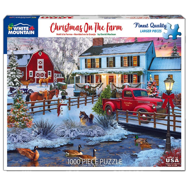 White Mountain Christmas on The Farm Christmas Puzzles 1000 Pieces