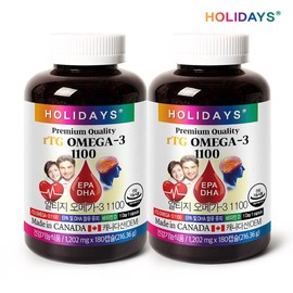 Holidays rTG Altige Omega 3 1100 180 capsules 2 bottles (12 months supply) / 홀리데이즈 rTG 알티지 오메가3 1100 180캡슐 2병 (12개월분)