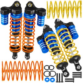 hopsupRC Upgrades Part Front Rear Assembled Full Metal Shocks Aluminum Big Bore RC Shocks Absorber Damper for 1/10 Slash/Rustler/Stampede/Bandit 4X4 4WD 2WD(VXL).Navy Blue(4PCS)