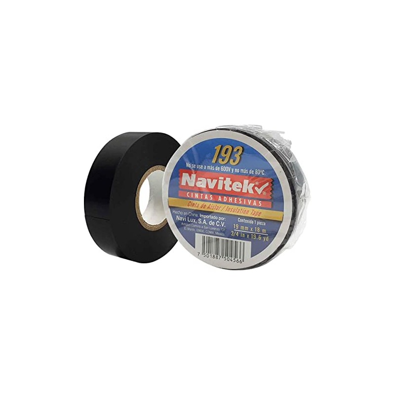 Cinta Aislante Electrica Vinil Navitek 19mm x 18m 10 Piezas