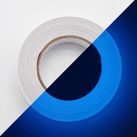 2 Rollen Fluoreszierendes Klebeband,Leuchtendes Band Warnband Luminous Tape Markierungsband Selbstklebendem Band für Treppen Leitern rutschige Böden,Innen und Außen,Blau,1cm x 5m