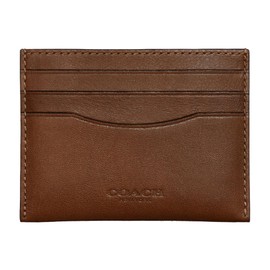 Coach Flat Card Case in Sport Calf, Saddle, 4" (L) x 3" (H)