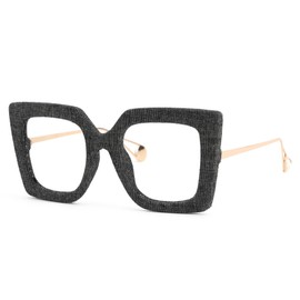 Zeelool Stylish Oversized Square Eyeglasses Frame with Non-prescription Clear Lens for Women Latanya ZJGA499974-03 Black