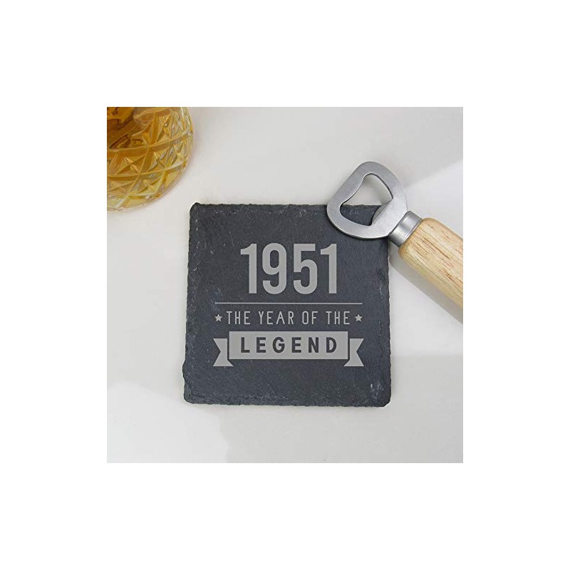eBuyGB Drinks Mat, Placemat Engraved Square Coaster-1951 Year of The