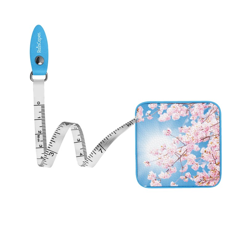 RainCaper Cherry Blossoms Compact Retractable Tape Measure - Portable Dual-Sided