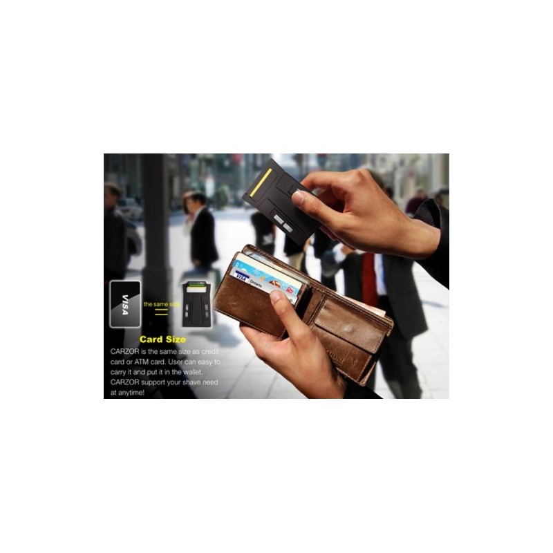Carzor Portable Folding Mini Credit Card-sized Razor Man's Shaver