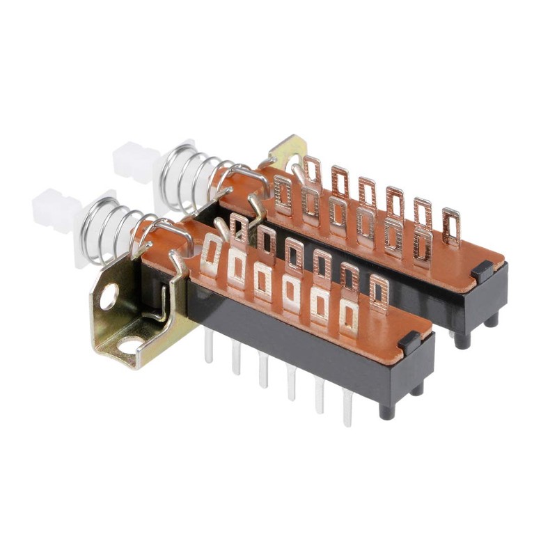 uxcell Interlock Push Button Switch Piano Type 4PDT 12 Pin