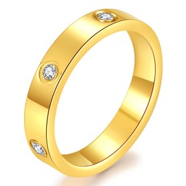 GEWK Cat Gold Love Ring Promise Titanium Steel Rings 18k Wedding Jewelry Rings Birthday Present Anniversary Best Gifts for Men Women Girls, Titanium, titanium