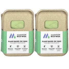 mountainFLOW Plant-Based, Biodegradable, Petroleum Free Ski/Snowboard Hot Wax, Cold (-5-15F / -21 to -9C) 2-Pack